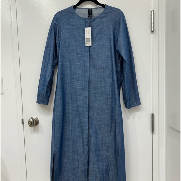 NWT Zero + Maria Cornejo Washed Indigo 100%Cotton, sleeves, 2 pockets - Picture 11 of 16
